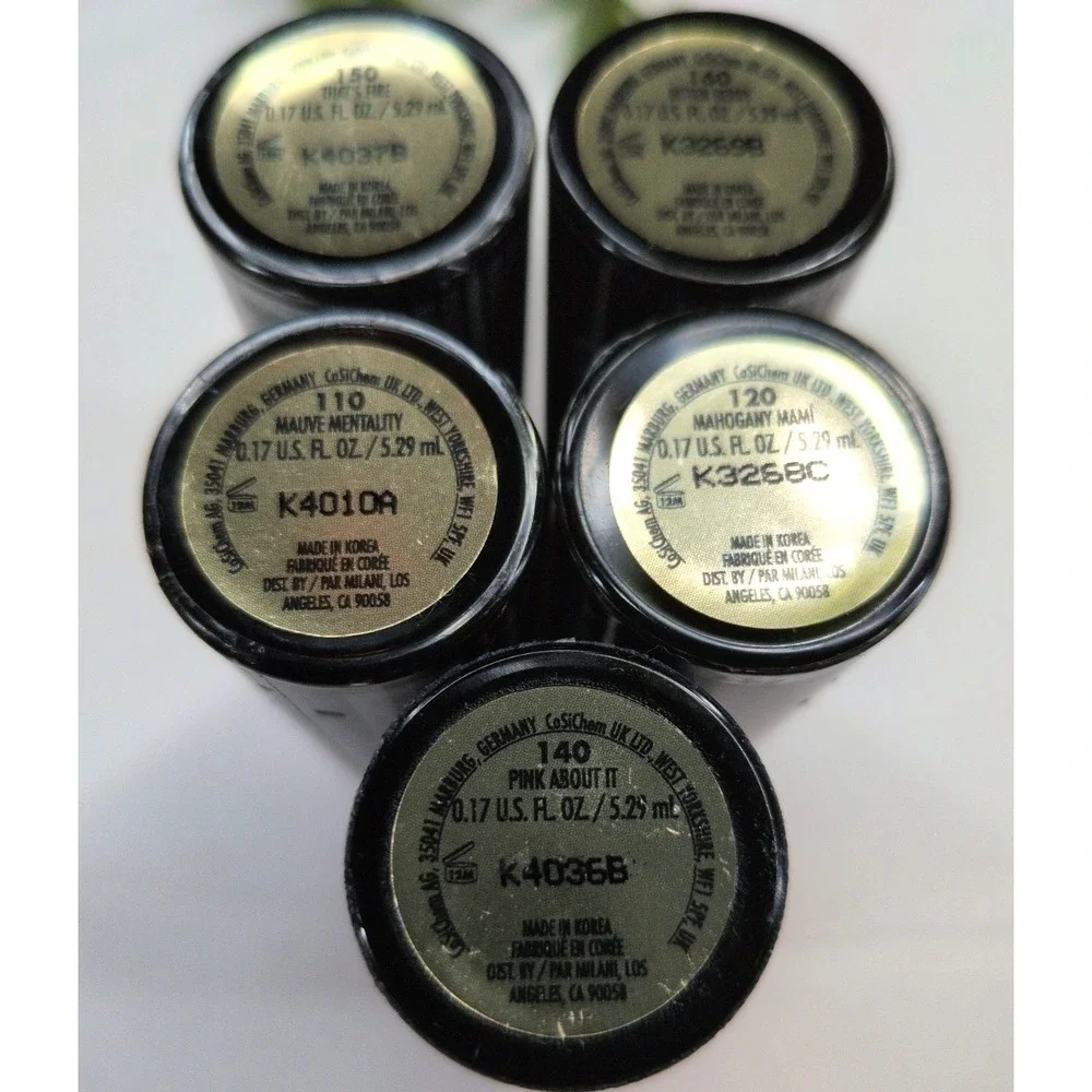 SEALED LOT 5🥰Milani Color Fetish Lipstick Stain Pink Mauve Bitten That's Fire
